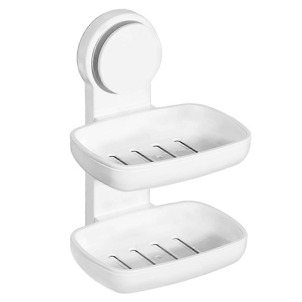 Wall-Mounted Soap Box for Draining with Double Layer Soap Holder
