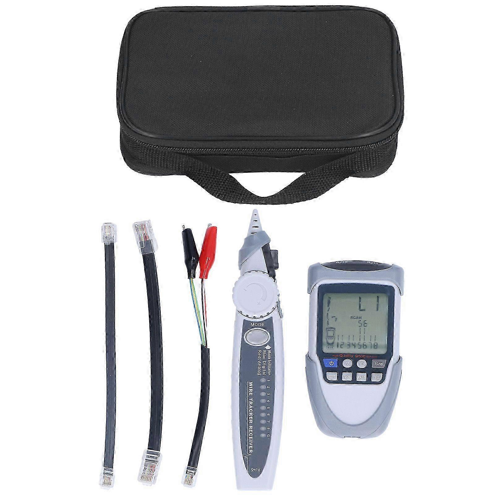 Network Cable Tester LCD Digital Analog Multifunction POE Wire Tracker Line Finder with Bag