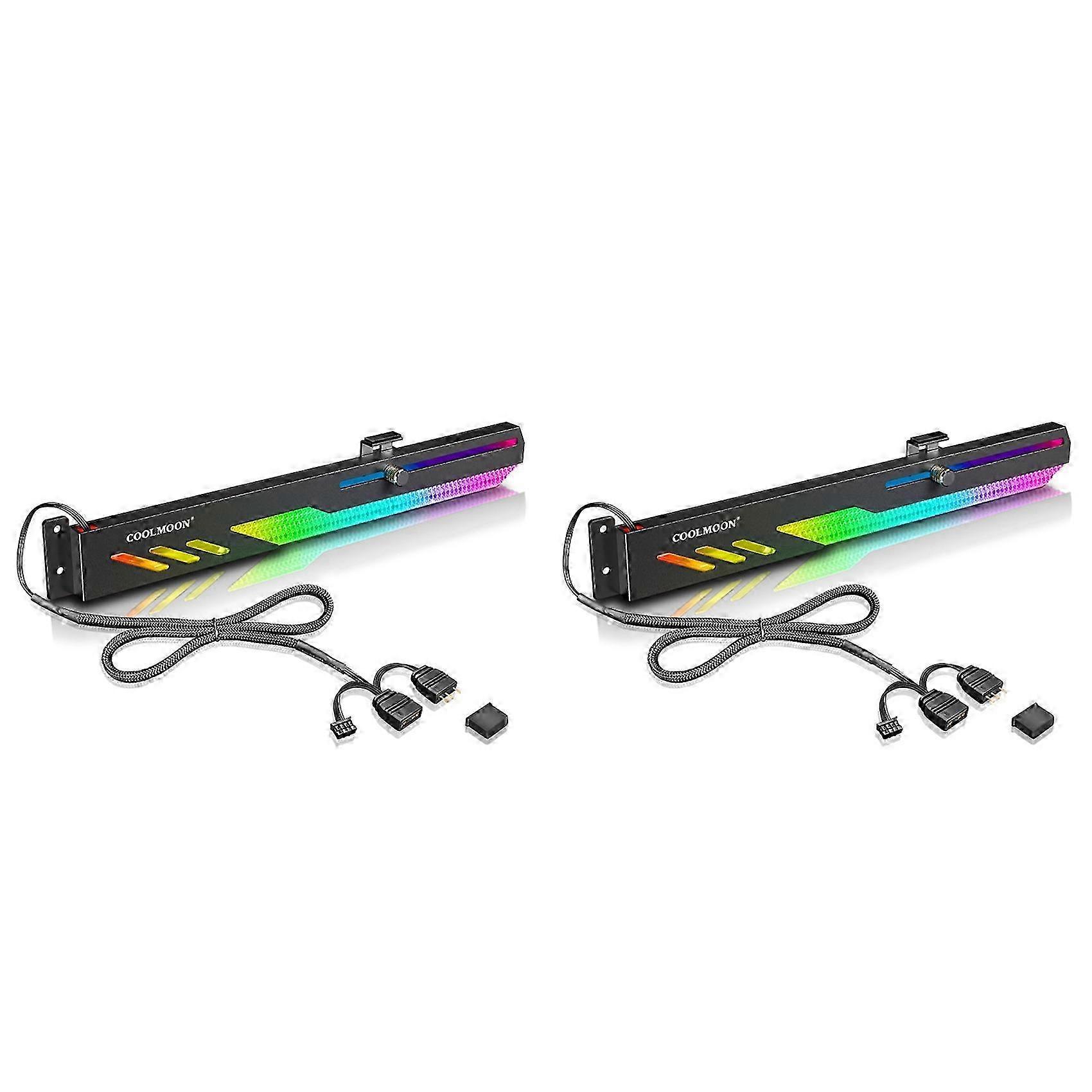 2X COOLMOON GT8 Graphics Card Bracket ARGB Computer Shenguang Synchronous Horizontal Chassis Fixed GPU Support