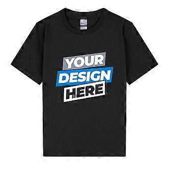 Personalised Printed Boys Girls Kids Custom T-shirt Logo Text Printing Tee Black