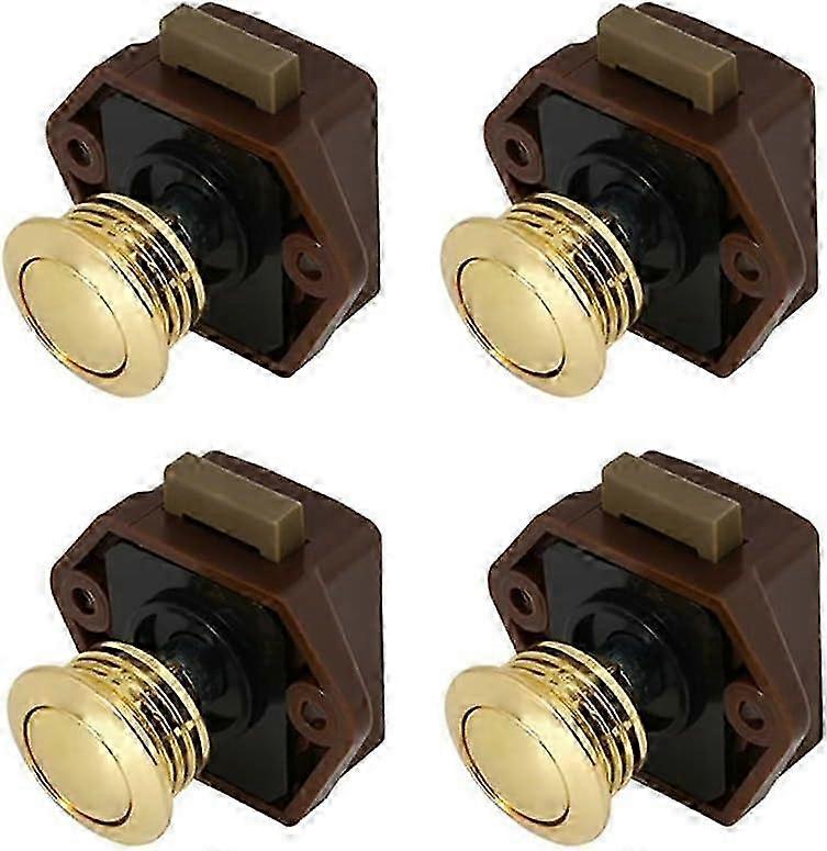 4 Pcs Push Button Latch, Mini Push Button Drawer Cabinet Door Lock Keyless Cabinet Lock