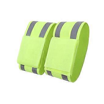 2pcs Outdoor Reflective Armband Bracelet Safety Fluorescent Bangle  Elastic Wristband for Night Activities Running Hiking