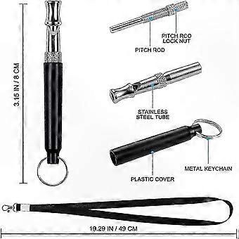 2-Pack Adjustable Dog Training Whistles, Stainless Steel, Lanyard Included, For Any Age Pet