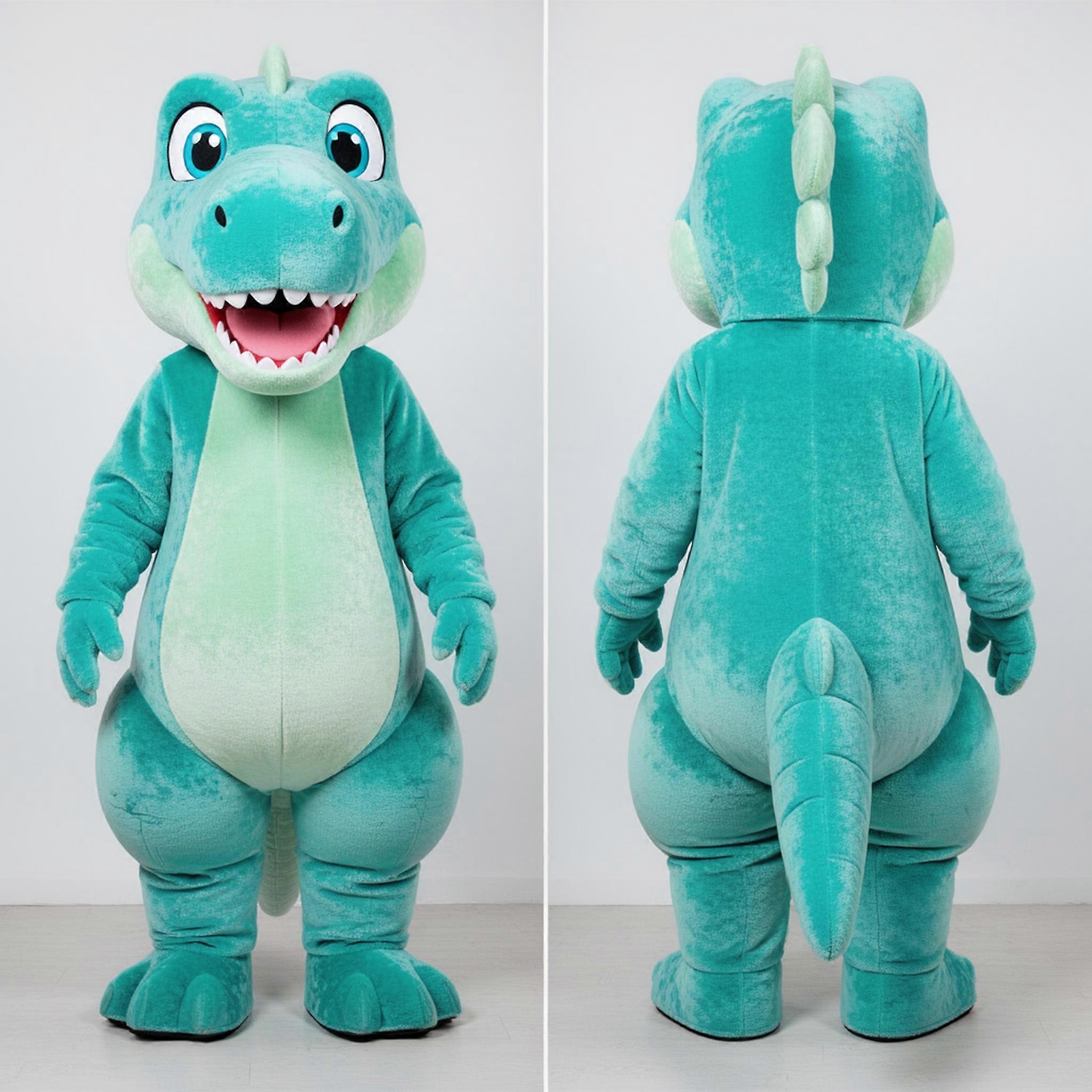 MASTICOT Turquoise Cartoon Allosaurus Mascot