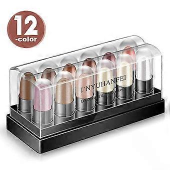 12 Colors Glitter Gradient Eyeshadow Eye shadow Stick Pen Makeup Set