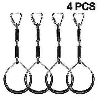 Colorful Swing Gymnastic Rings - 4 Pack Outdoor Backyard Play Sets & Playground Equipment compatible with Ninja Course