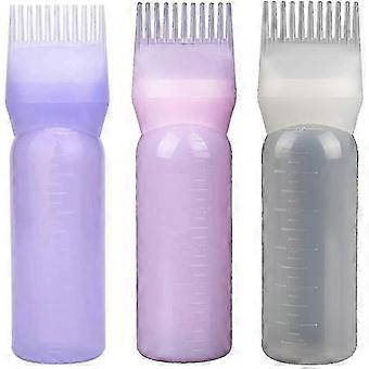Z8 Applikatorflasche, Ansatzkamm, Haarfärbeflasche, Kunststoff-Quetschflaschen für Haarfärbung und Kopfhautbehandlung (3 Stück)