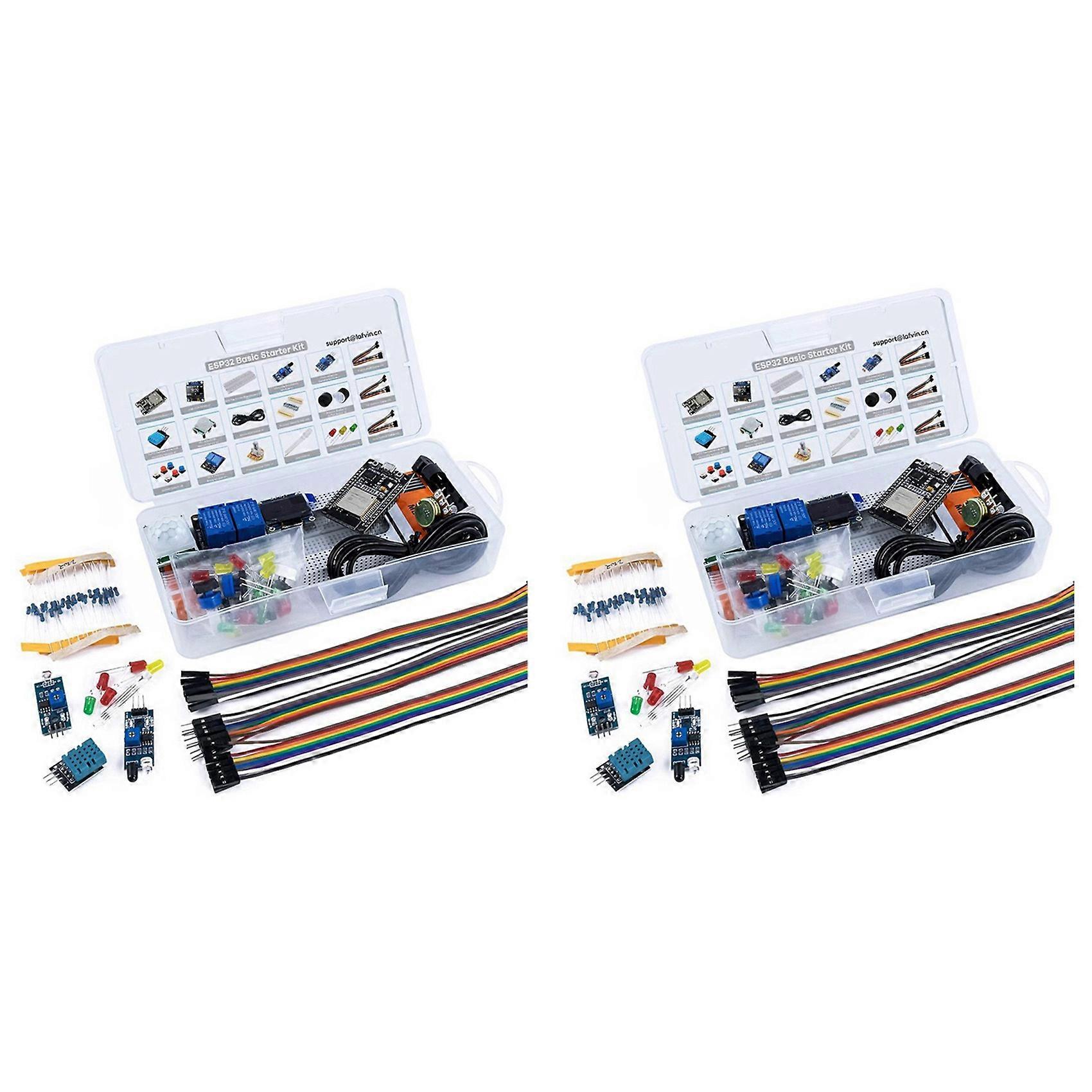 2X Kit ESP32 ESP-32S WIFI I OT Development Board for Arduino Project Learning Kit Basic Starter Kit with Tutorial DIY