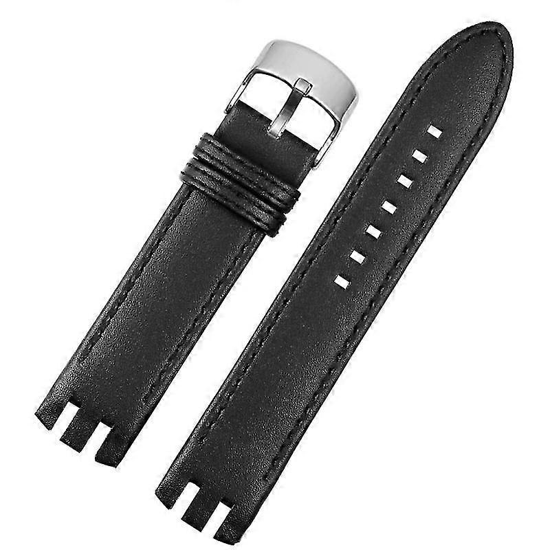 Swatch Replacement Watch Strap 20mm Silver Buckle Leather [MI]