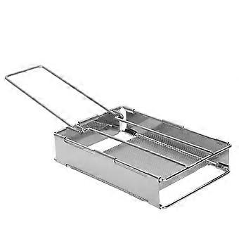 Foldable Stainless Steel Camping Toaster Rack for Quick Outdoor Toasting and BBQ
