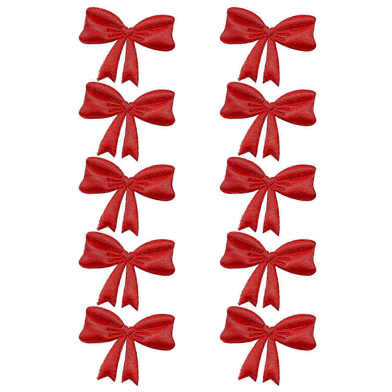 Practical Bowknot Decorations compatible with Craft Multiple Color Polyester Accessories Handmade Supplies Red