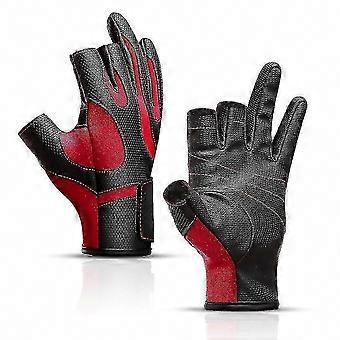 Cold Weather Winter Fishing - Gloves, Red, Size XL