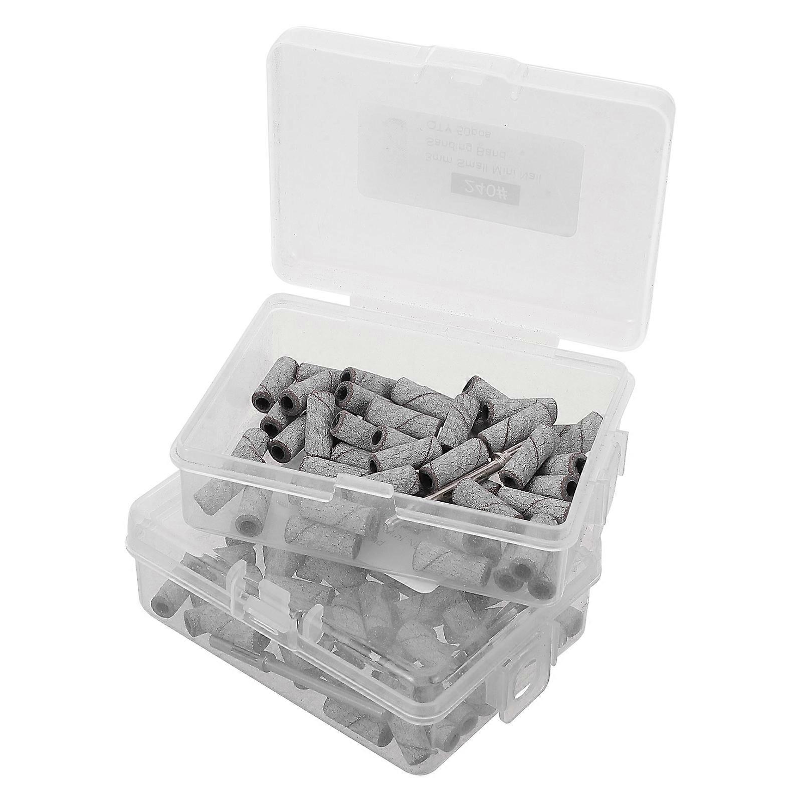 Precision Nail Drill Bits with Sanding Bands for 5Sets Acrylic Nails