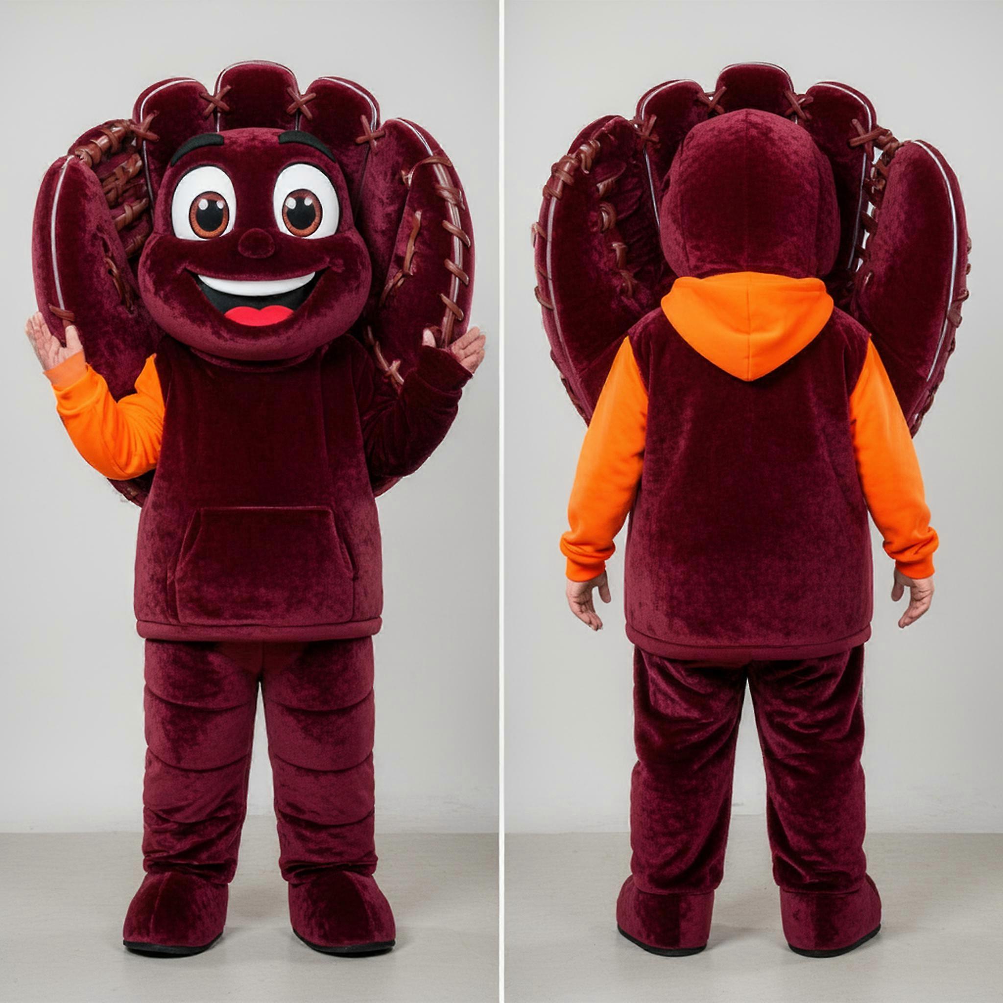 MASTICOT Maroon Plush Baseball Glove Mascot