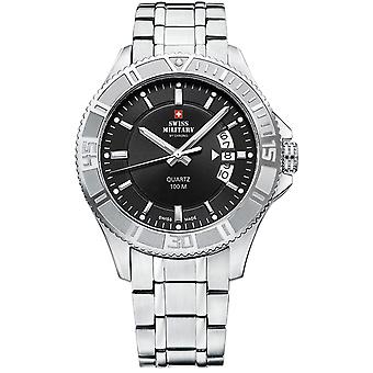 Swiss Military Swiss Quartz Analog Man Watch with SM34041.01 Stainless Steel Bracelet