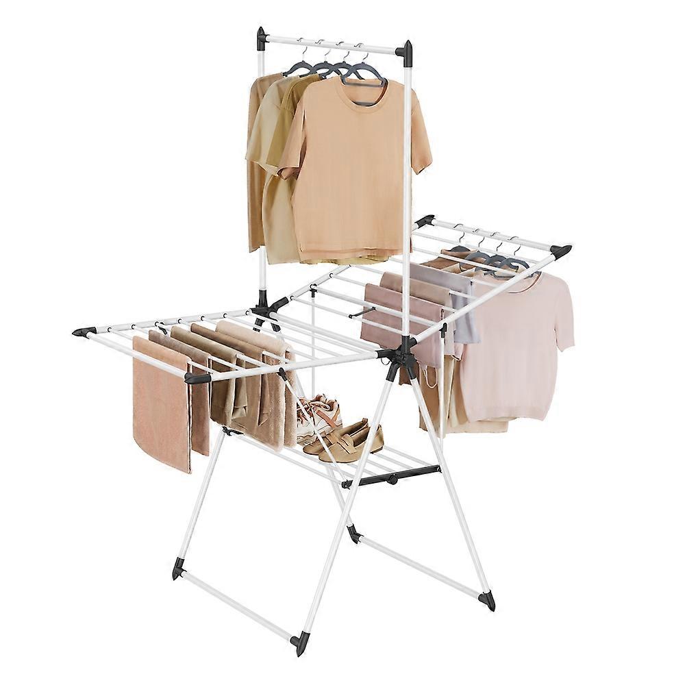 Foldable 2-Level Clothes Drying Rack 26"D x 62.6"W x 78"H