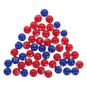 Plastic Raffle Balls, Small Numbered Balls for Raffle, Assorted Colors, 0.8cm, 47 Pieces, for Parties and Events