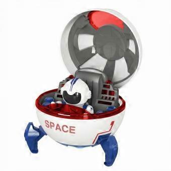 Spaceship Toy Hinged Dome Toy Spaceship Landing Legs Astronaut Playset Blue