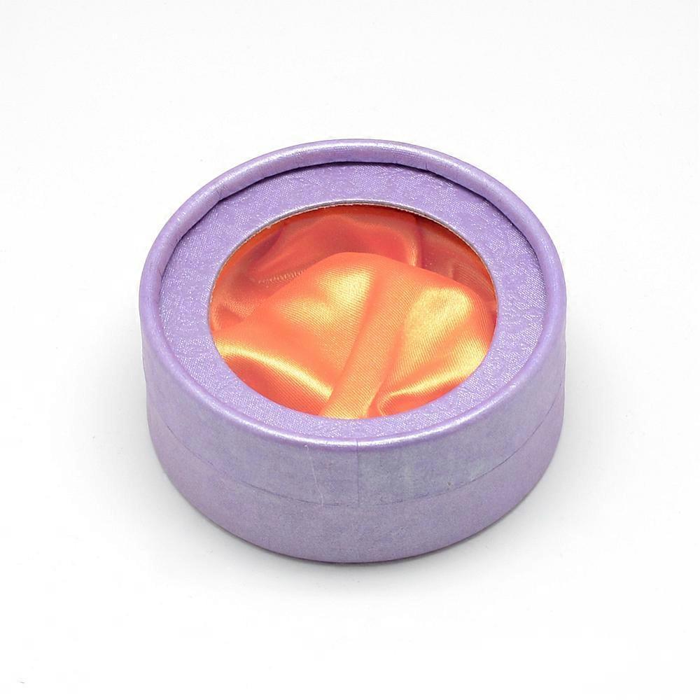 Cardboard Bracelet Boxes for Bracelet Bangle Flat Round Medium Purple 8.5x3.5cm