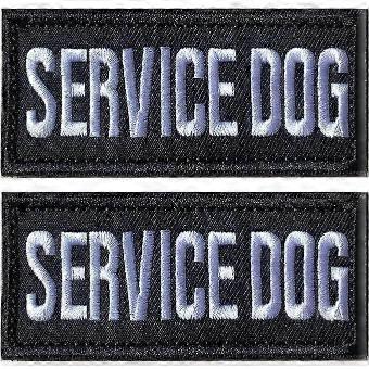 2Pcs Service Dog Patches, Dog Vest Patch, Embroidered Fastener Hook and Loop Patch for Dog Vest Harnesses Collars 0001.