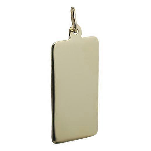 18ct Gold 26x13mm plain oblong Disc