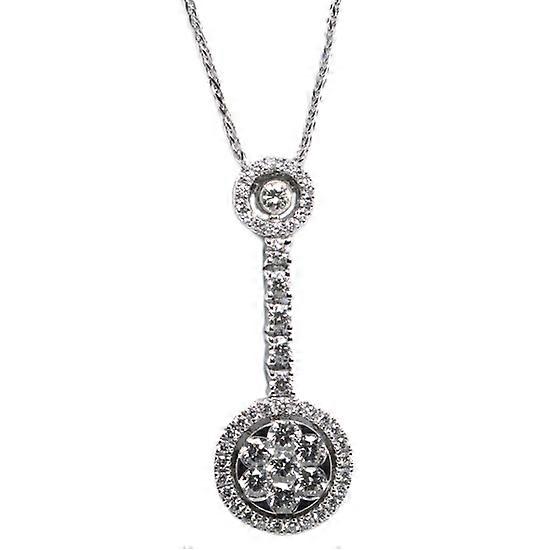 18k White Gold Round Cut Invisible Setting Diamond Pendant (1.42 Ct, G Color, VS Clarity)