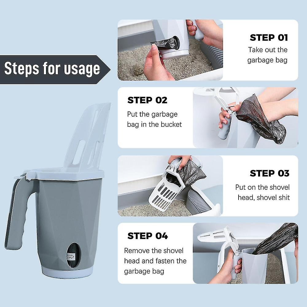 Cat Litter Scooper With Holder,integrated Detachable Deep Cat Litter