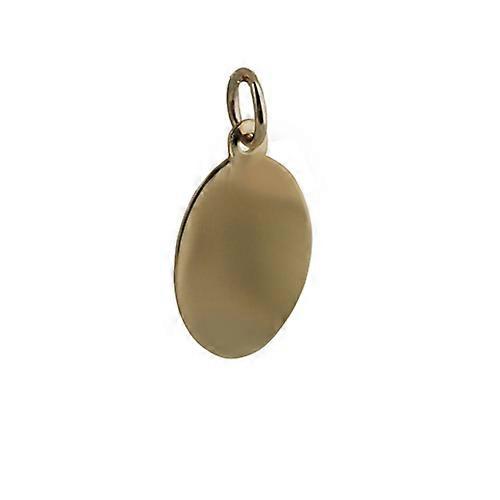 18ct Gold 16x11mm plain oval Disc