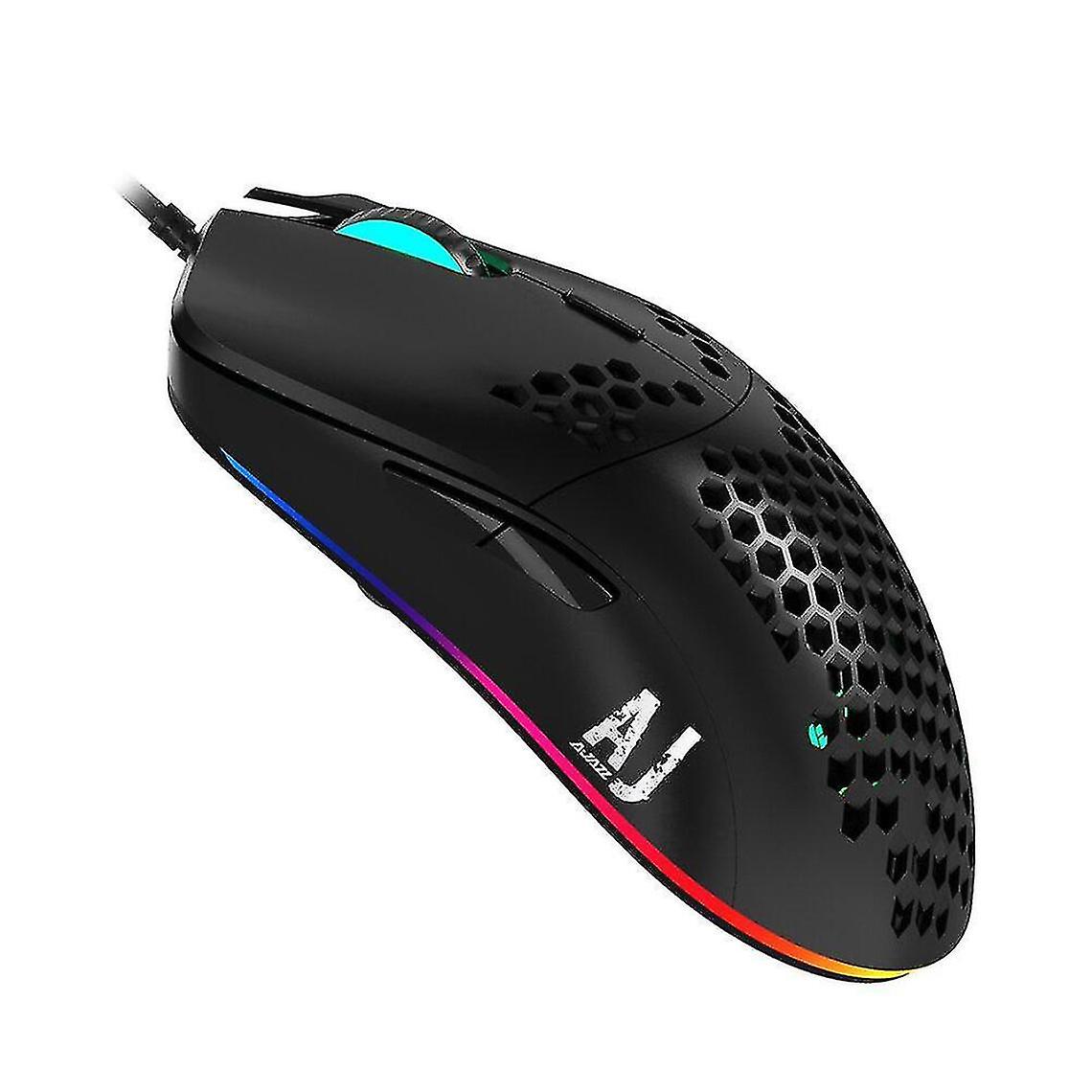 Aj390 Gaming Mouse 6 Colors Led 16000dpi Adjustable 7 Hollow Honeycomb Keys 69g Wired