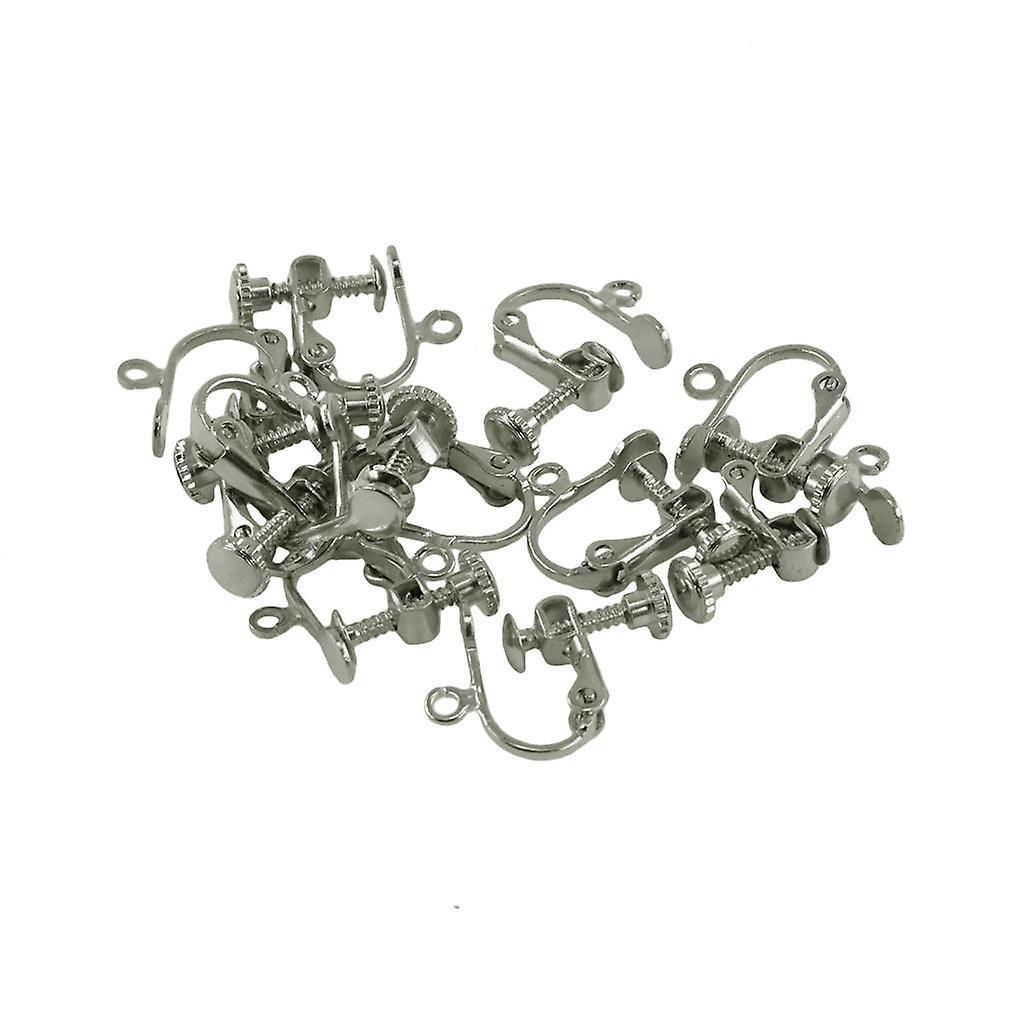 Non-Piercing Brass Adjustable Screw Earring Clip Flat Hooks DIY Craft Gold