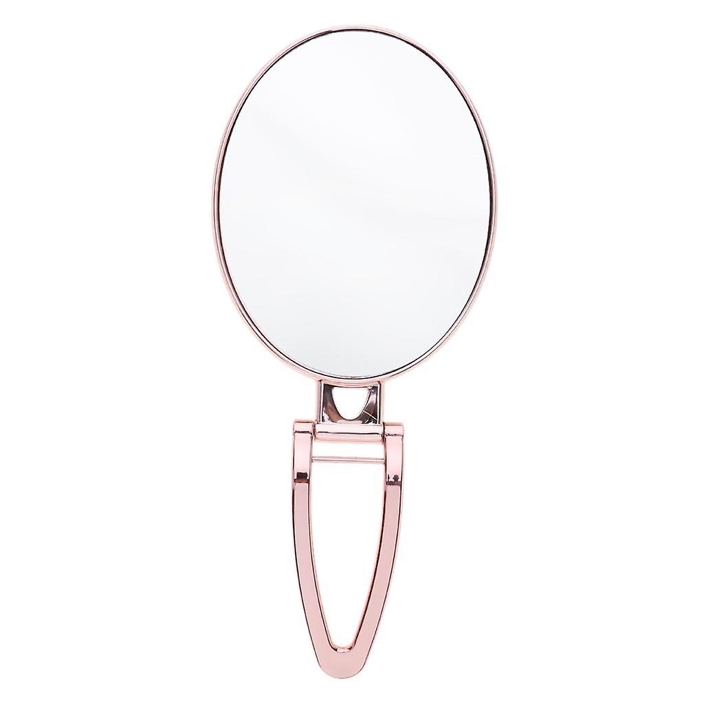 Folding Handheld Double Sided Mirror Table Makeup Mirror for Travel  Pink