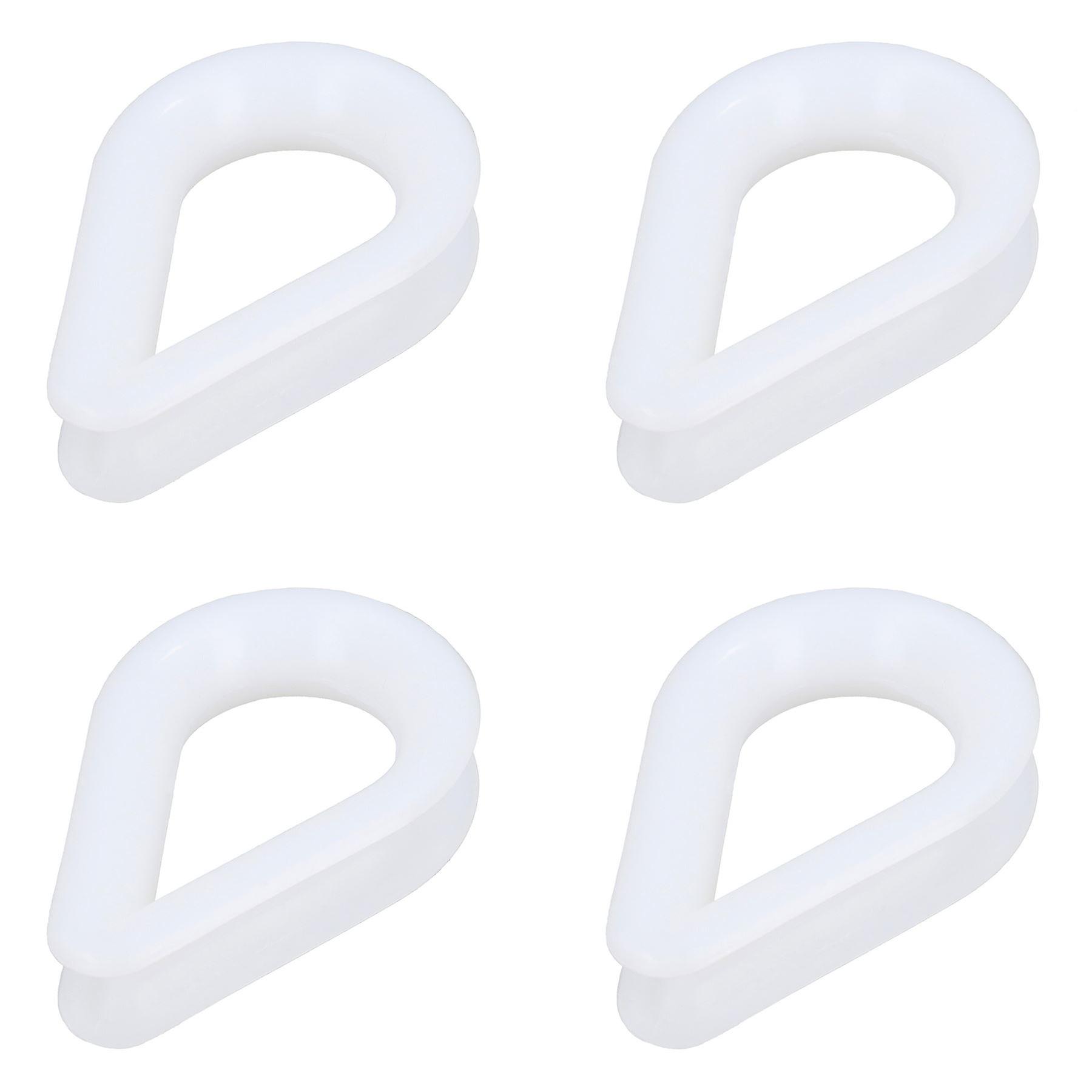4 Pack White Nylon Rope Splice Thimble 10mm Rope Spliced Boat Sailing Thimbles