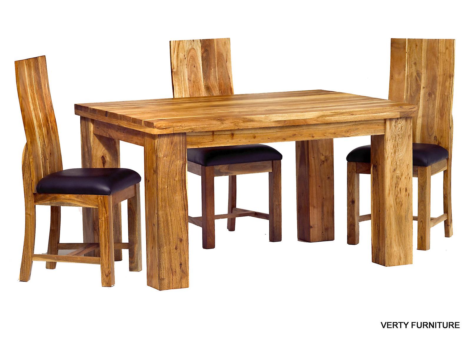Acacia Dining Table - Small With 4 Chairs