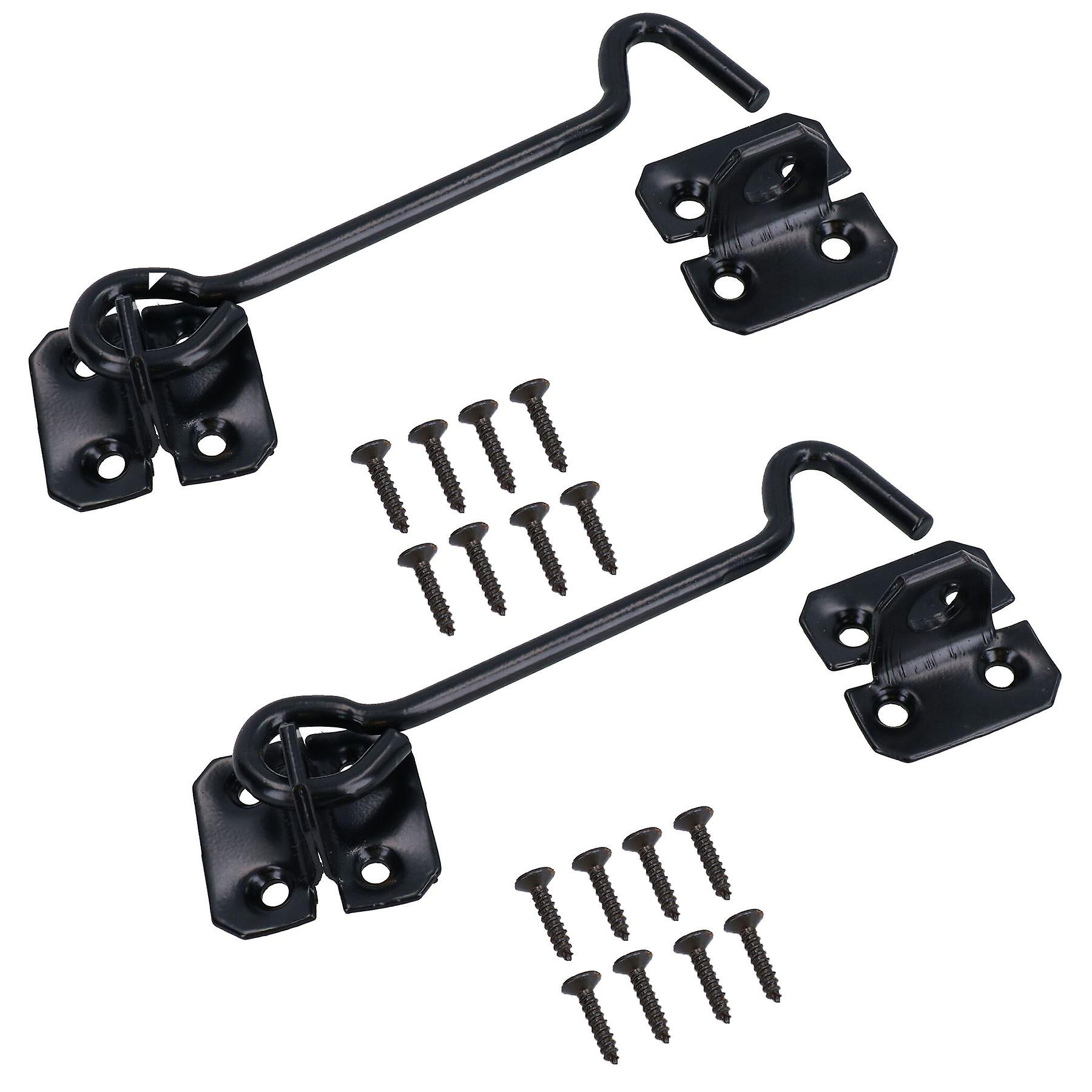 6" Cabin Hook Eye Latch Lock Catch Hold Back For Sheds Gates Hatches 2 Pack