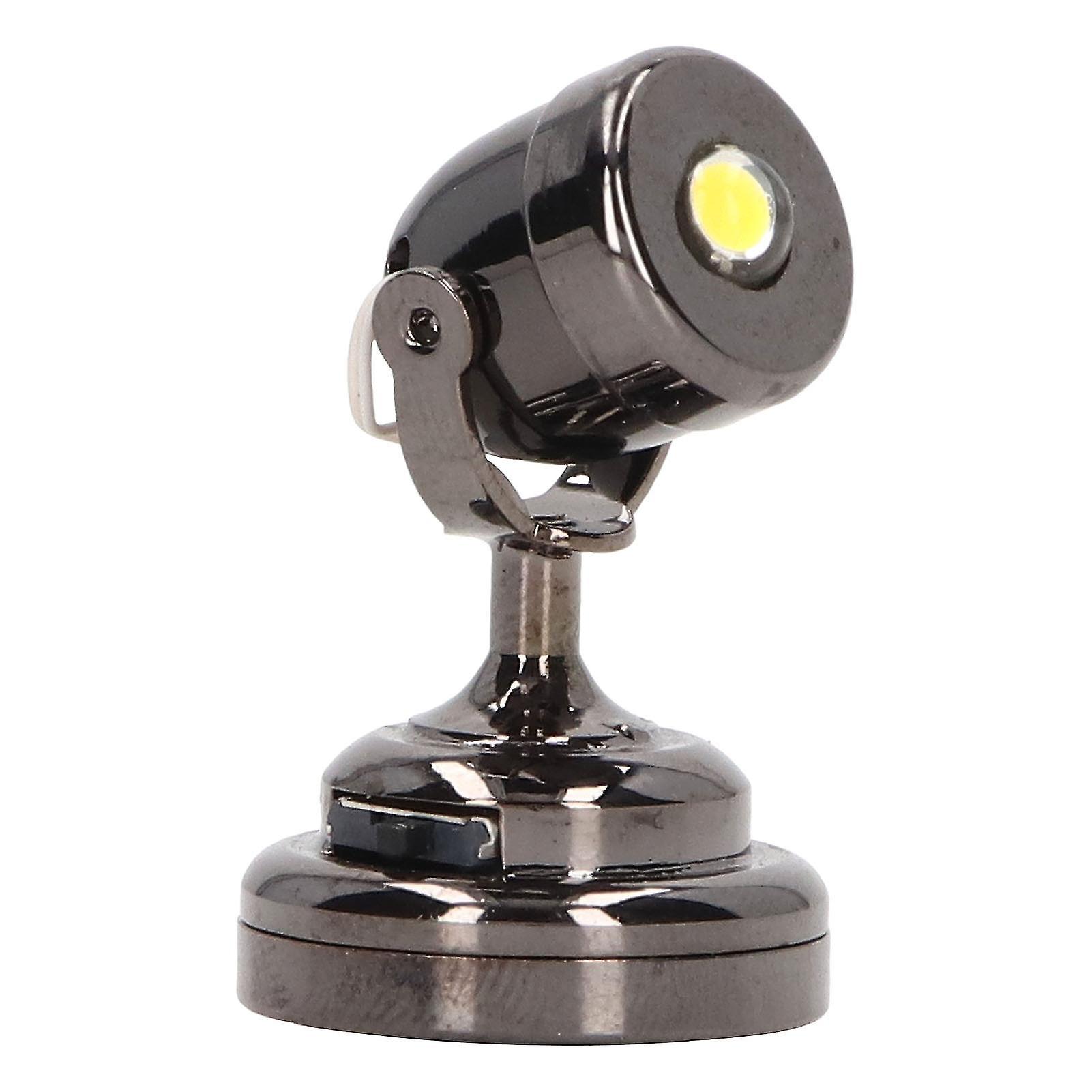 Lampe laser miniature à LED pour maison de poupée 1:12, avec interrupteur de base, noir brillant