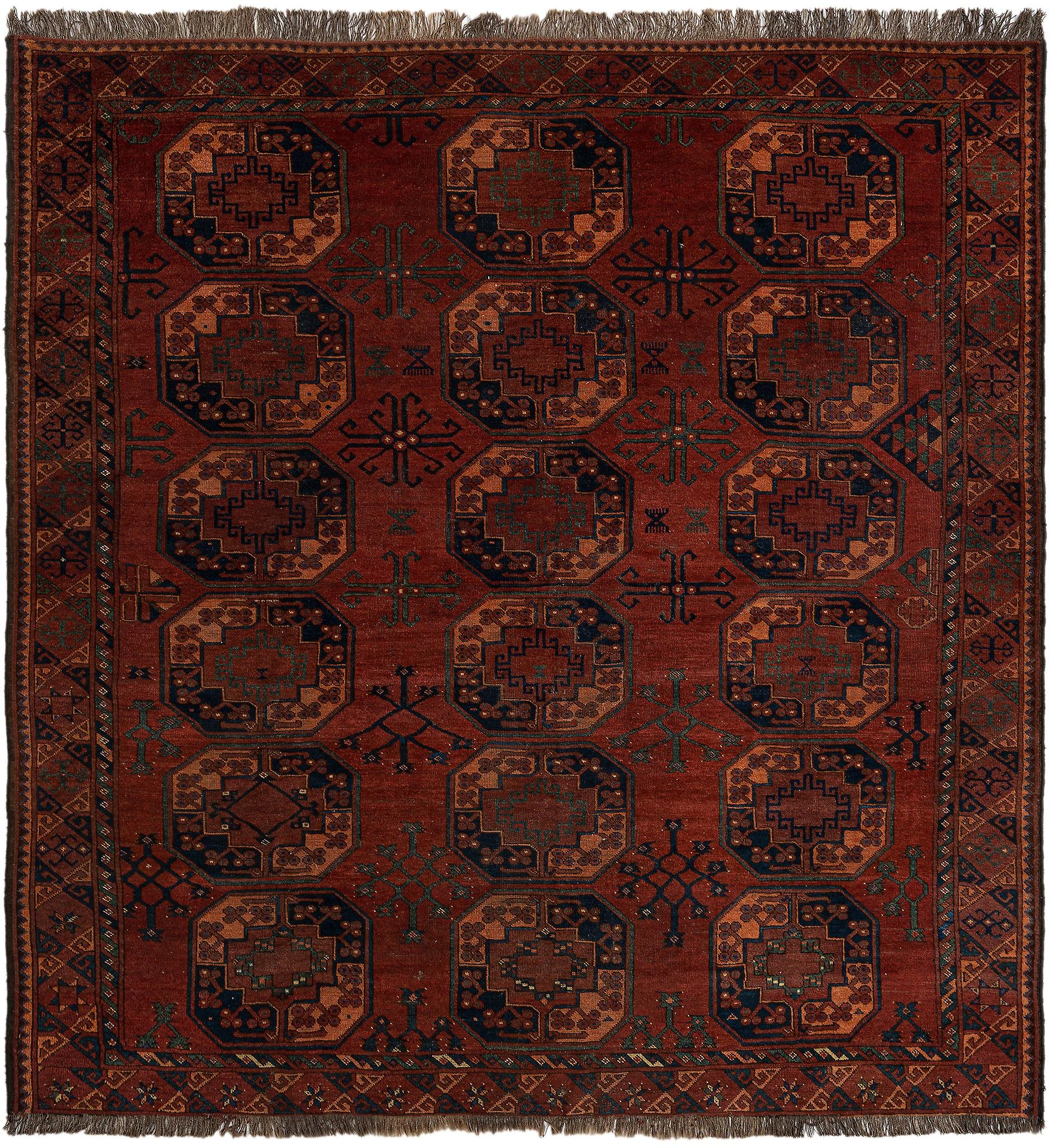 Hadorn 阿富汗 254x264 带红色手工制作的阿富汗地毯