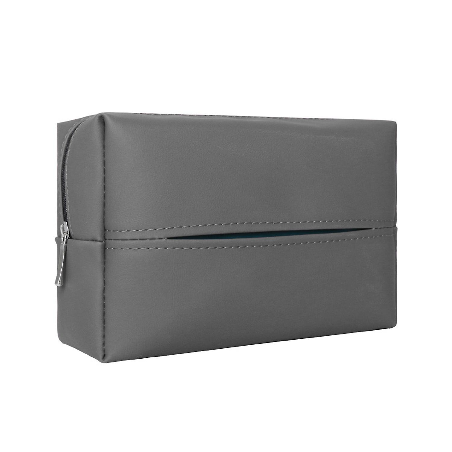 Car Tissue Box Zipper Waterproof Removable Strap Car Armrest Box Hanging Napkin Case compatible Auto