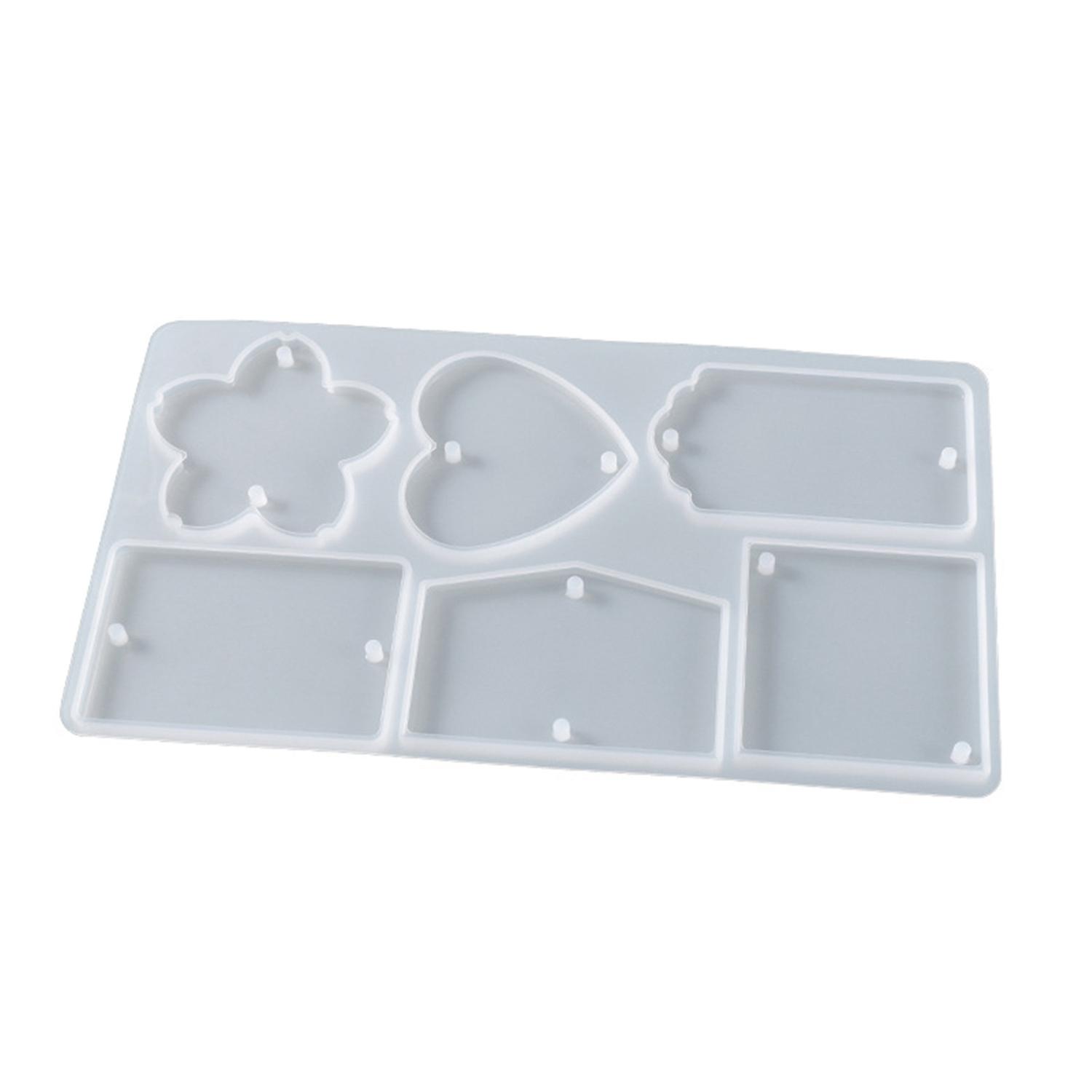 Epoxy Resin Mold Non-stick Multipurpose Double Holes Keychain Pendant Casting Mold Art Craft Tool