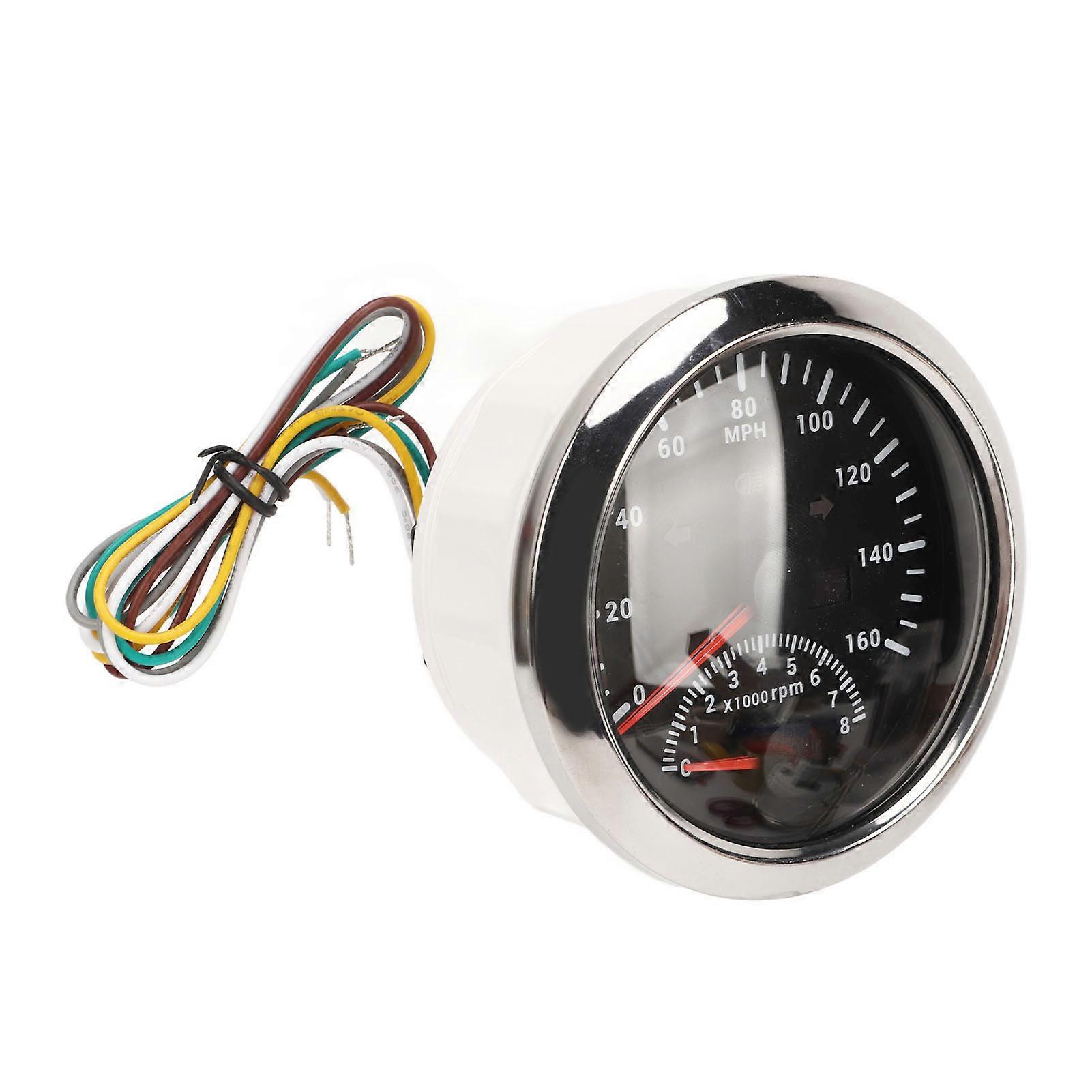 GPS Speedometer 0-160MPH Tachometer 8000RPM 85mm Red Light
