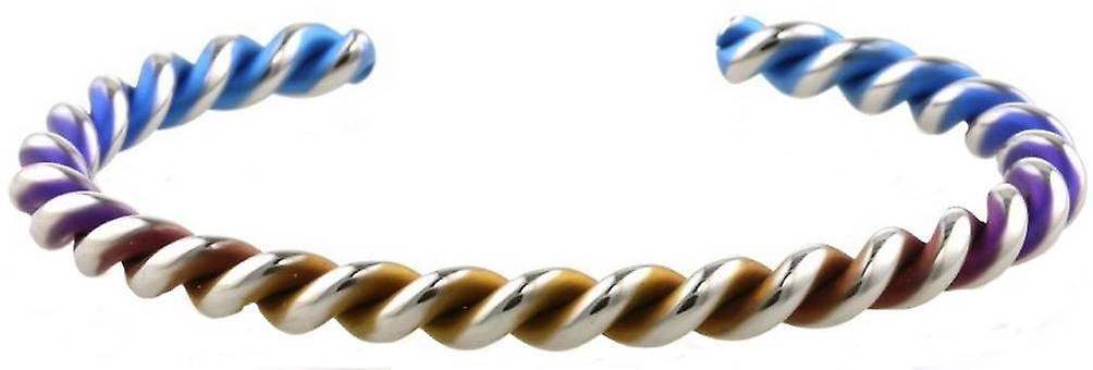 Ti2 Titanium Colourful 6mm Coil Bangle - Blue