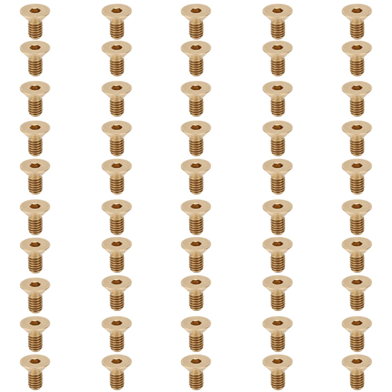 50Pcs Flat Hex Socket Screw Copper Countersunk Head Fastener Hardware Industrial Supplies M4