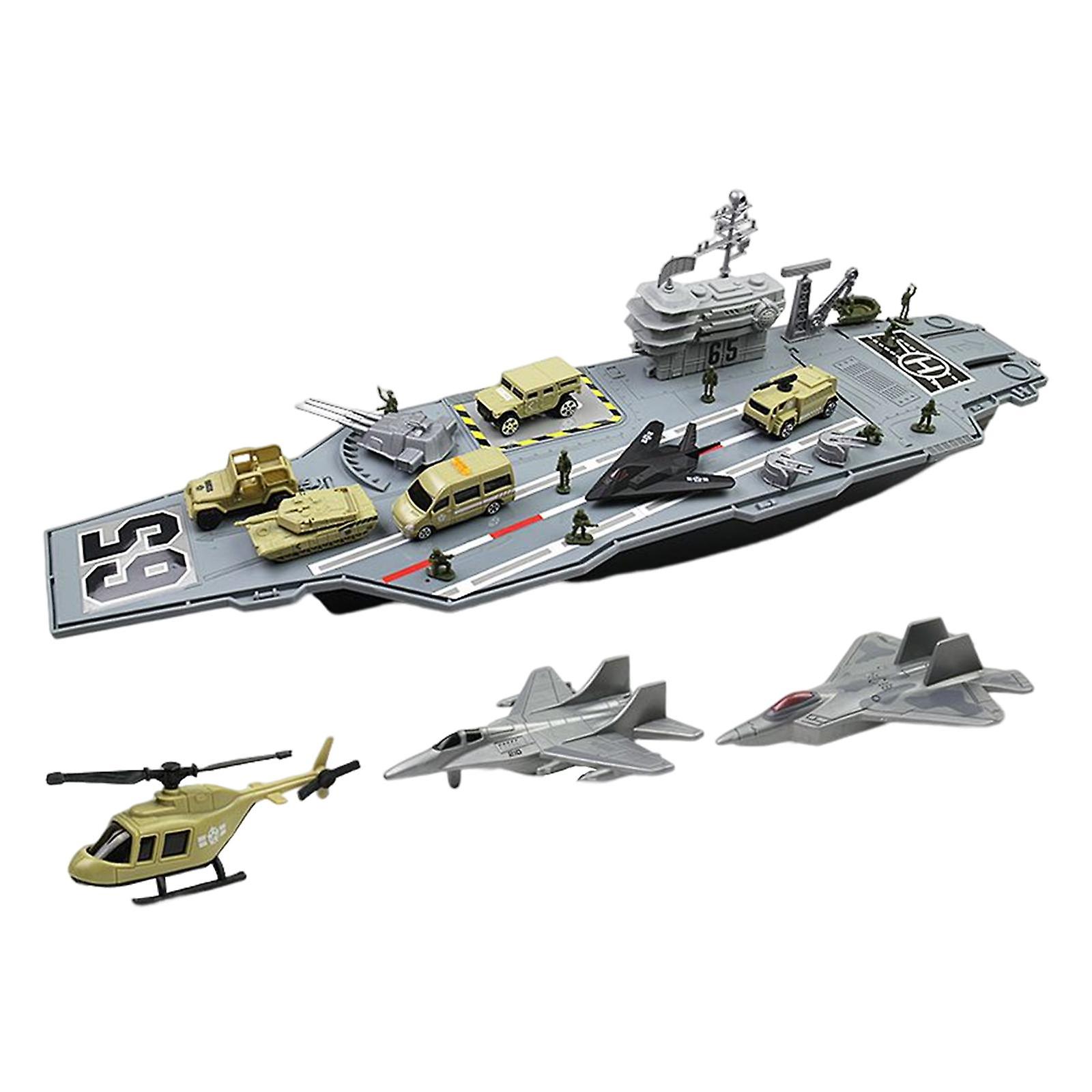 Simulering Hangarskip Krigsskip Modeller Sett Umonterte leker Dekor