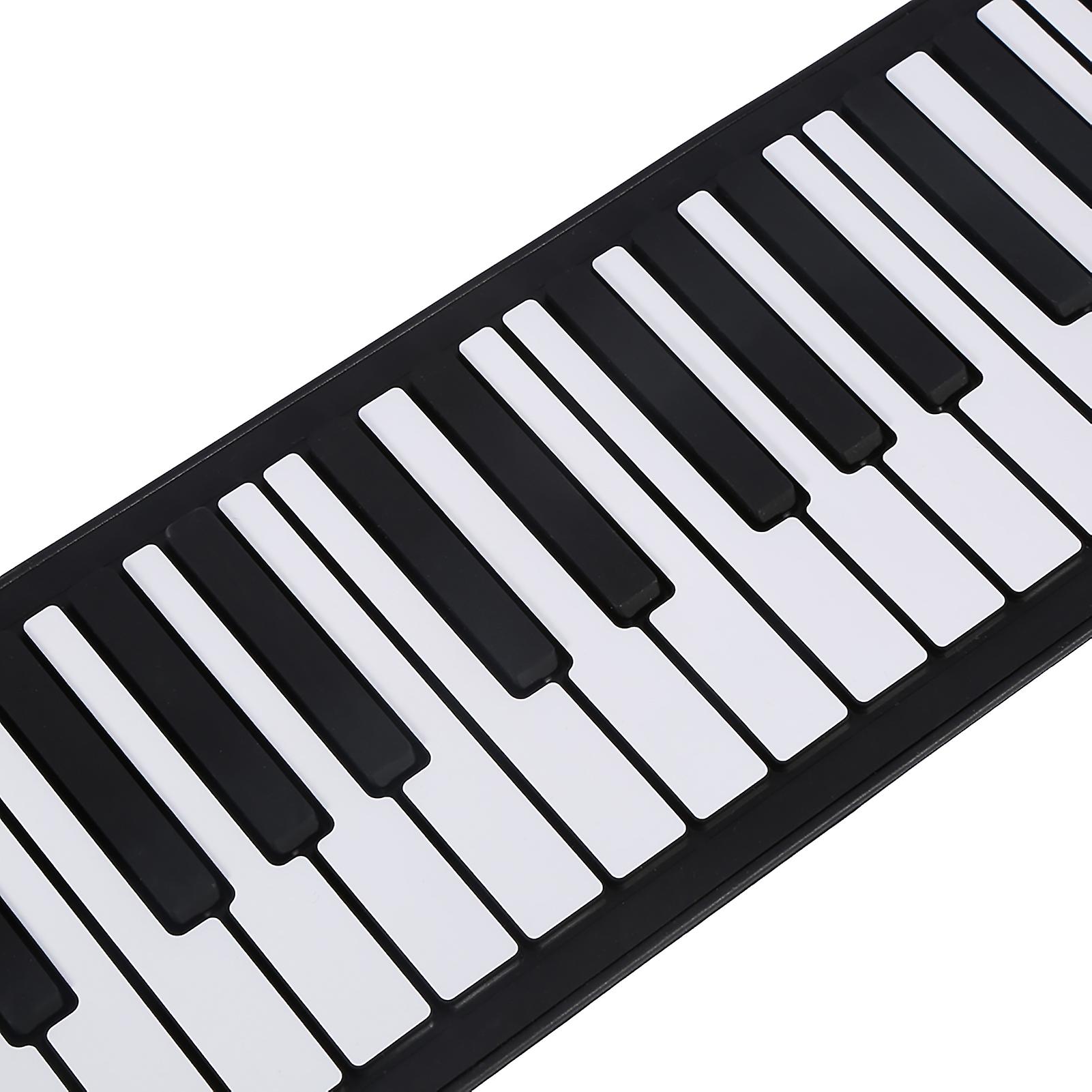 Portable 61-Key Roll-Up Flexible Silicone Piano Keyboard 91cm Black