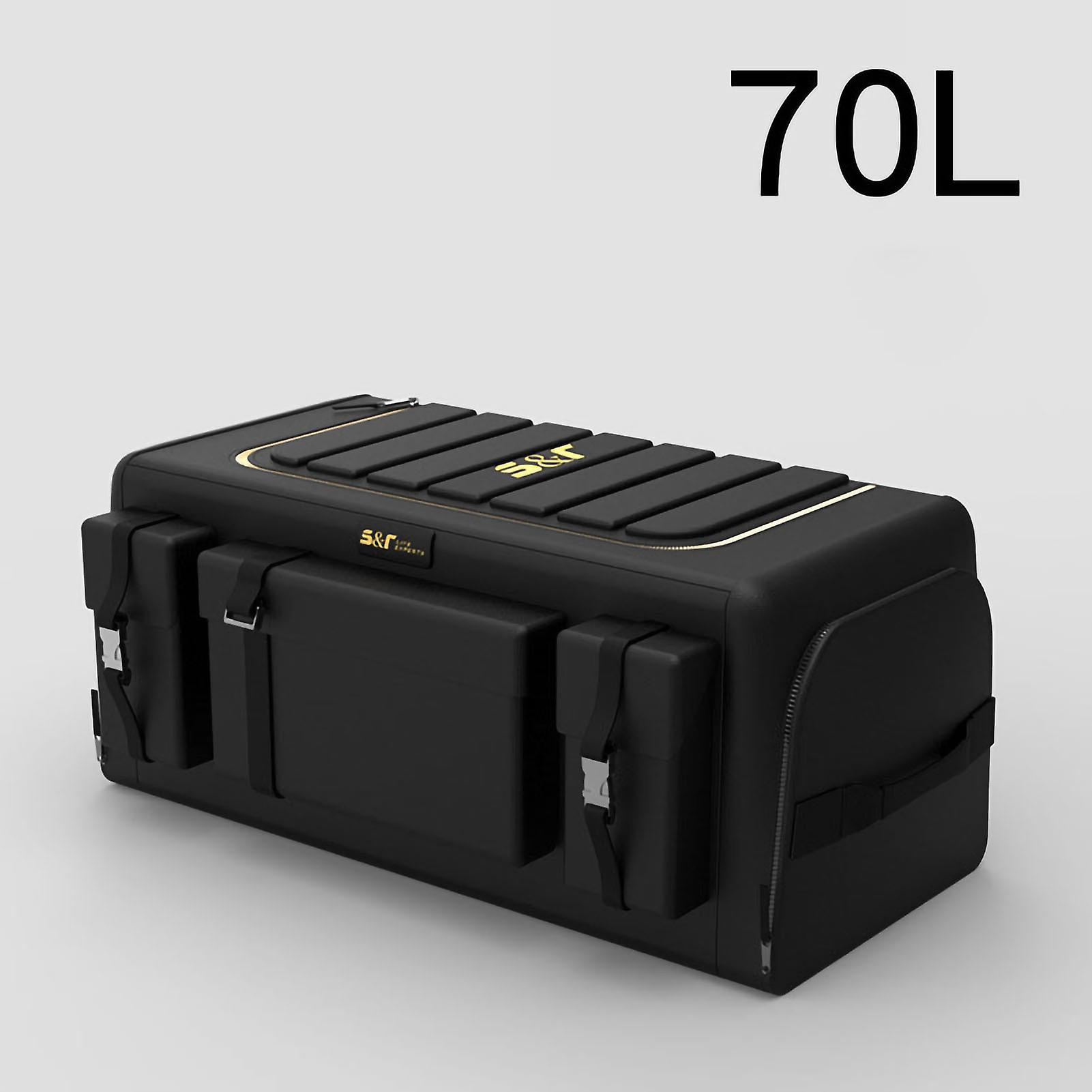 Car Trunk Organizer Large Capacity Oxford Fabric 3 Layers Collapsible Design Car Storage Organizer for Car Trunk Black 70L 