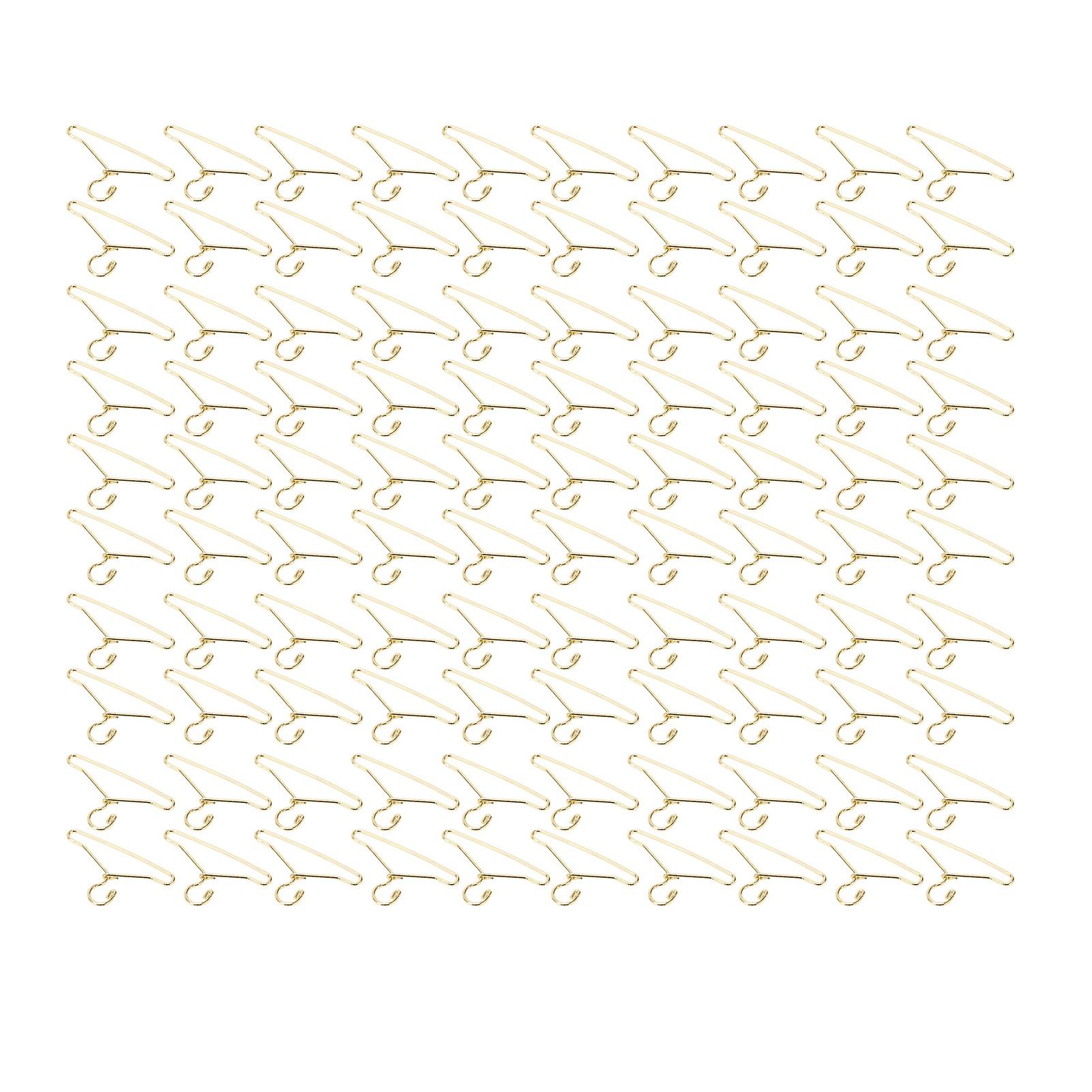 100PCS Docka Kläder Hängare Utsökt Söt Metall Docka Outfit Hängare för Dockkläder Tillbehör Guld 