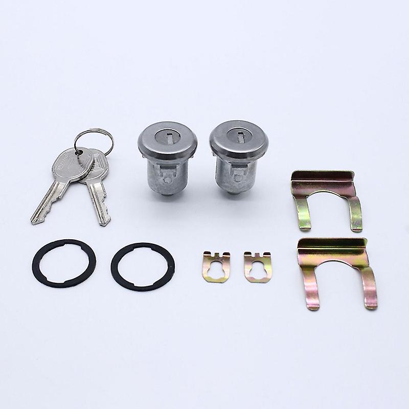 Chrysler Dodge Jeep Chrome Door Lock Cylinder Pair - Assembled With 2 Keys - OEM/Strattec 702785