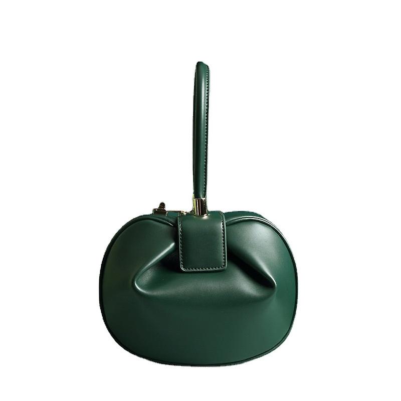 Dames Femmes Sac à main en cuir haut de gamme Niche Design à la mode Rétro Wonton Dumpling Wonton Satchel