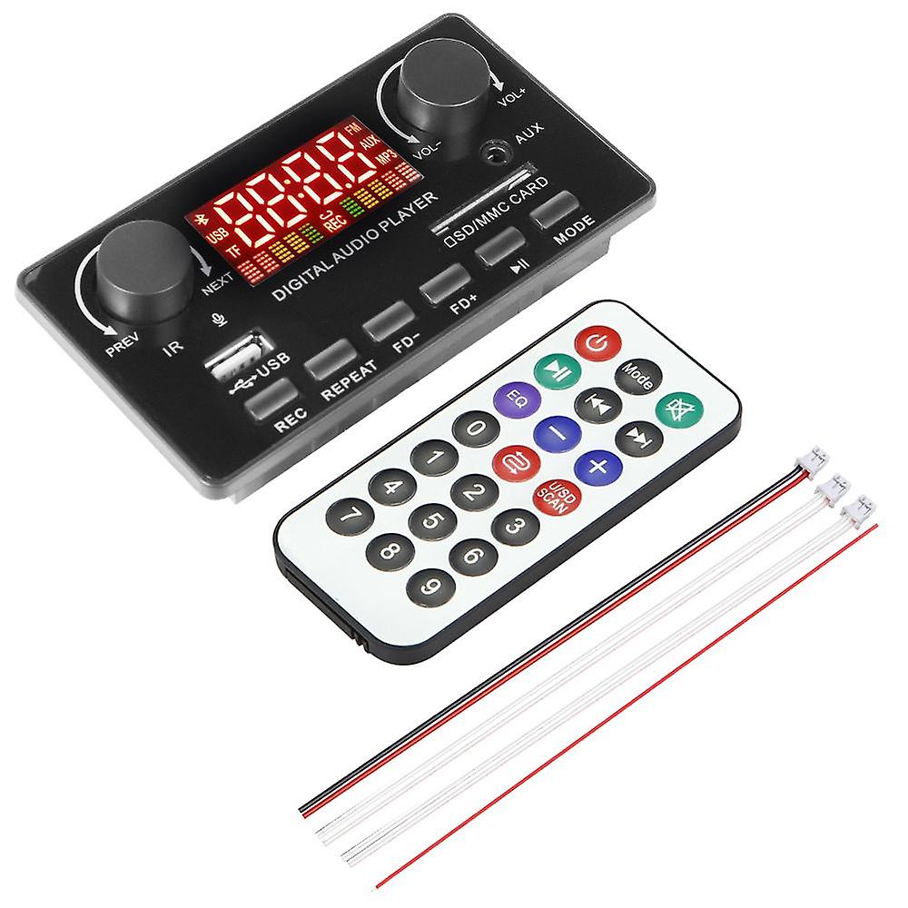 Power amplifier 2x40W Bluetooth 5.0 MP3 Decoder Board 12V DC 7-25V FM Radio DIY Module Supports TF Player Call Recording Folder Switching