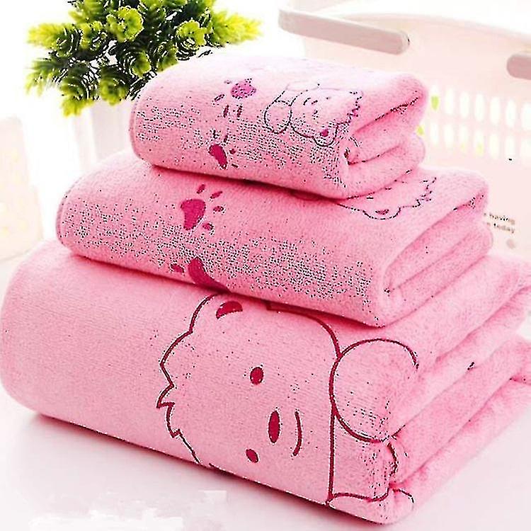 2023 3 pièces/ensemble mince quatre saisons bande dessinée imprimé polyester serviette de ménage ensemble 3 pièces
