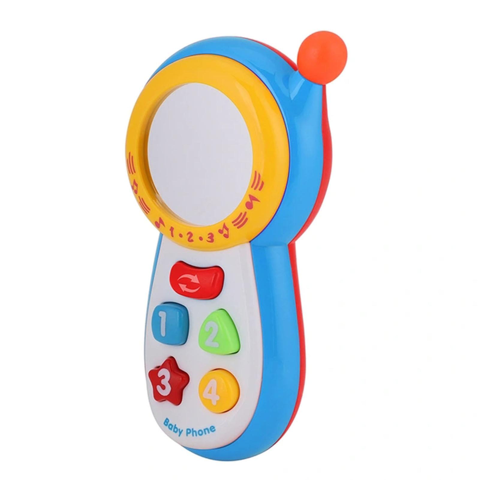 Puzzle Baby Mobile Phone Toy with Sounds Round Mirror Battery Powered Puzzle Toy for 0-3 Years Old Kid